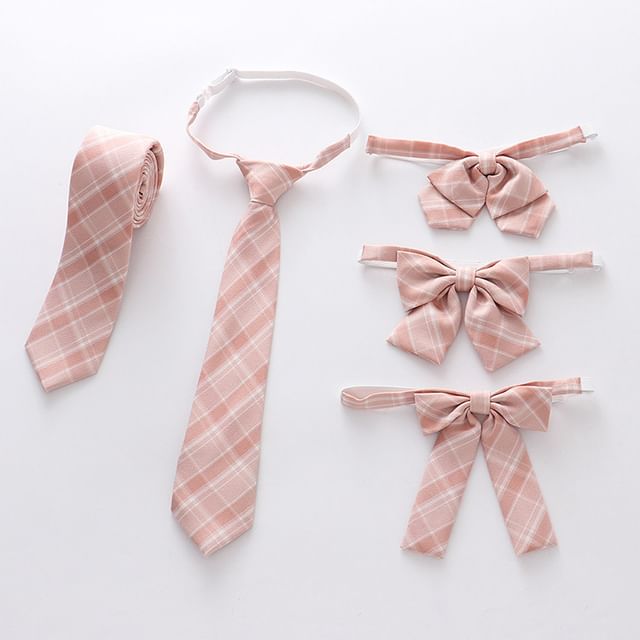 PANDAGO-Moño corbata ajustable preanudado a cuadros en tonos pastel varios diseños