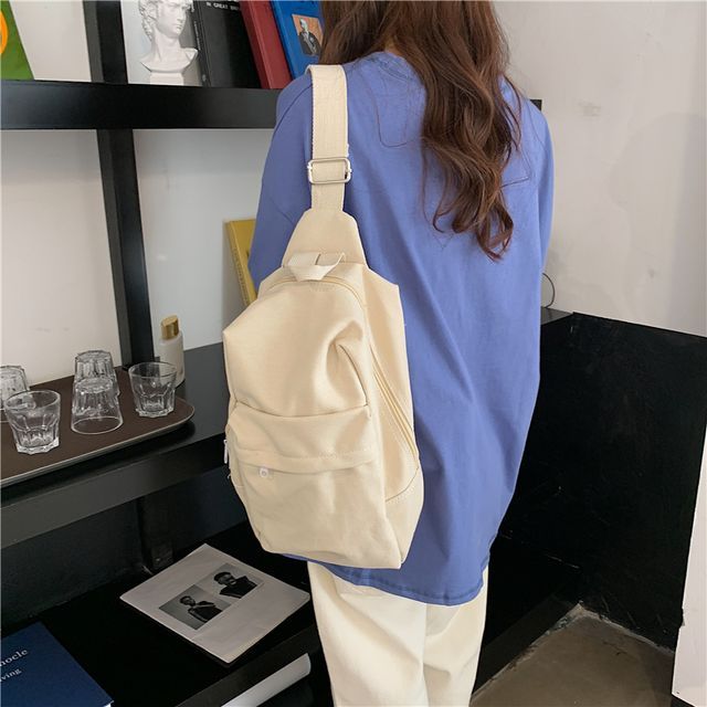 Masen - Plain Canvas Sling Bag | Yesstyle