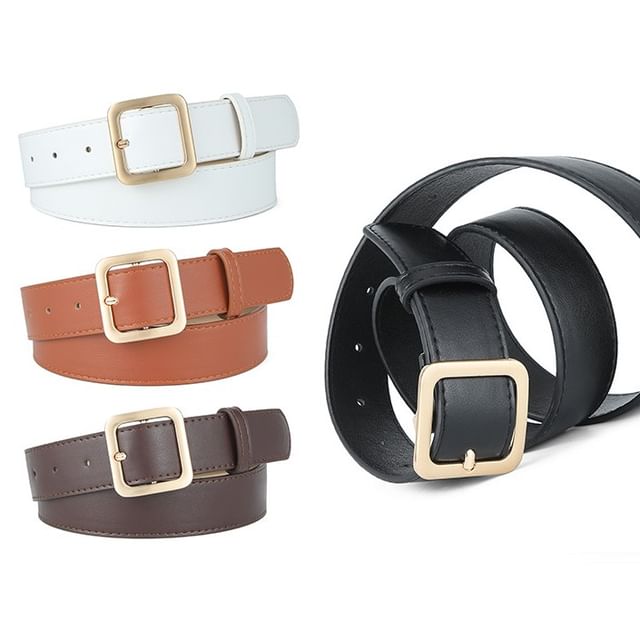 Free with any purchase Faux leather belt harmtty Leather Belt Men Vintage Cool Faux Leather Buckle  main image 3