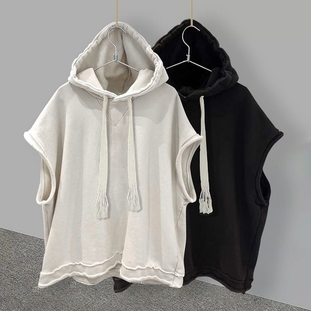 WidoWilder-Sleeveless Plain Hoodie