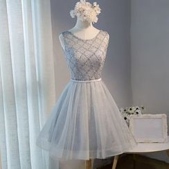 Miss D - Faux Pearl Sleeveless Bridesmaid Dress