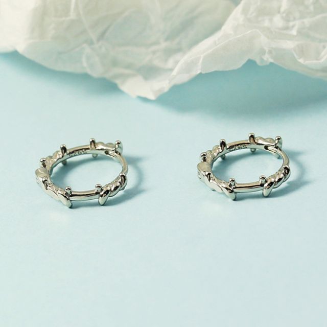 Forainer-Thorn Alloy Hoop Earring
