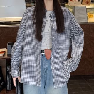 Shopherd-Long-Sleeve Plaid Button-Up Shirt