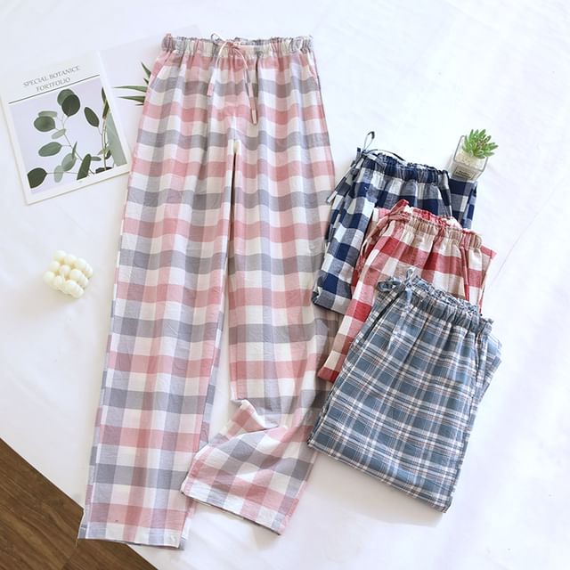 Dogini-Plaid Pajama Pants