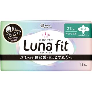 elleair - Ellis Luna Fit Sanitary Pad Heavy Flow During The Day 27cm With Wings