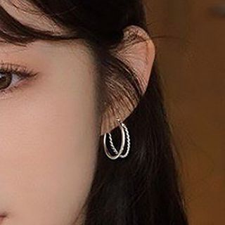 Gaya-Layered Alloy Hoop Earring