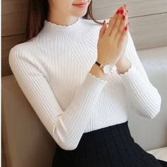 Maple Fair - Long-Sleeve Plain Knit Top