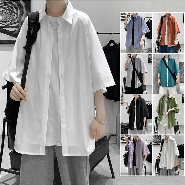 FOEV-34-Sleeve Plain Shirt