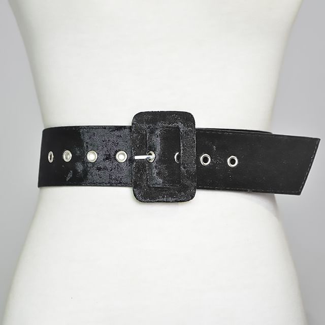 Poyol-Velvet Square Buckle Belt