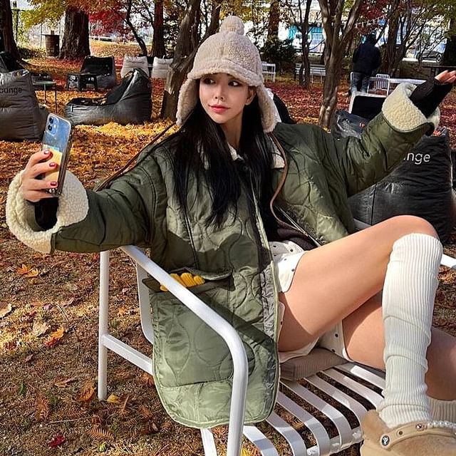 Alfie-Faux Shearling Button-Up Padded Jacket