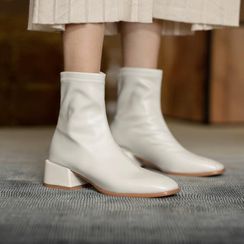 Comof - Block Heel Short Boots Comof - Block Heel Short Boots