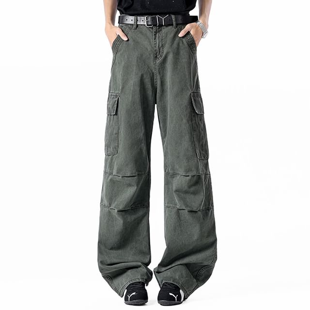 GRAYCIOUS-High Waist Wide Leg Cargo Jeans