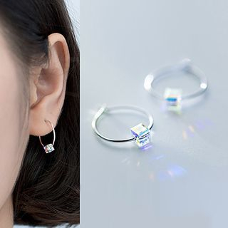 Silver Tone Diamanté Teardrop Earrings | New Look