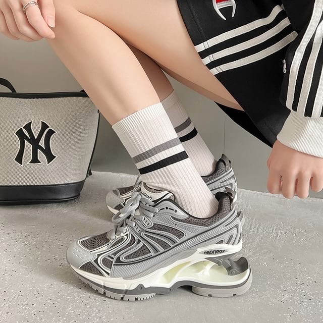 Whychunga-Striped Ribbed Socks