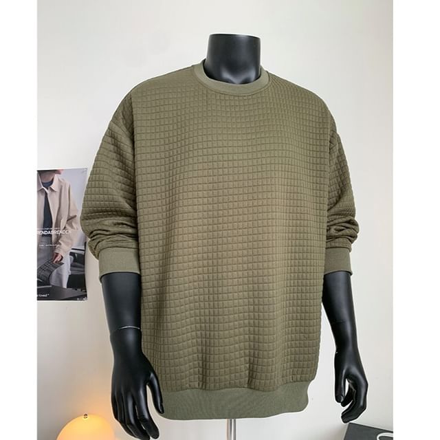 FORSETI-Crew Neck Plain Sweatshirt