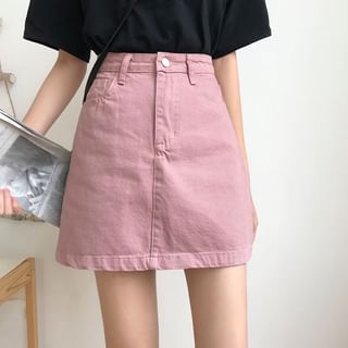 Shopherd - High Waist Mini Denim Skirt | YesStyle