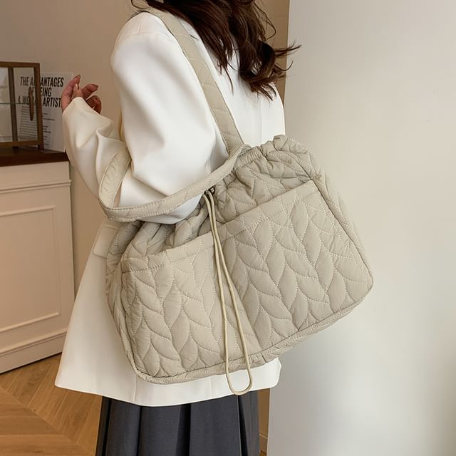 Skyglow-Quilted Multi-Pocket Tote Bag