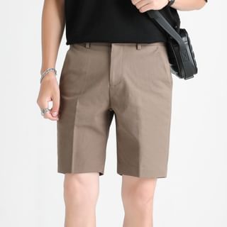 Savenne-Mid Rise Plain Dress Shorts