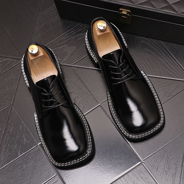 Mr Ozera-Square-Toe Lace-Up Shoes