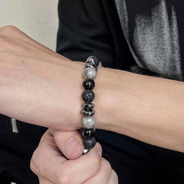 Black Degree-Beaded Bracelet