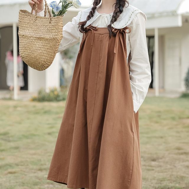 Pink Where To Find Cute Casual Dresses Honey River Long-Sleeve Collared Mock Two Piece Midi Pink Where To Find Cute Casual Dresses Honey River Long-Sleeve Collared Mock Two Piece Midi