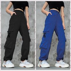 Genrovia - Pocket Detail Cropped Harem Pants Genrovia - Pocket Detail Cropped Harem Pants