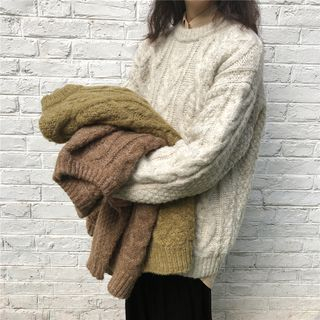 moon city cable knit cardigan