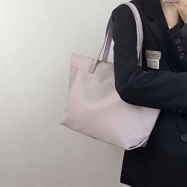 Basaran-Plain Nylon Tote Bag