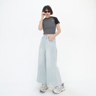 Iduna - High-Waist Wide-Leg Jeans, YesStyle