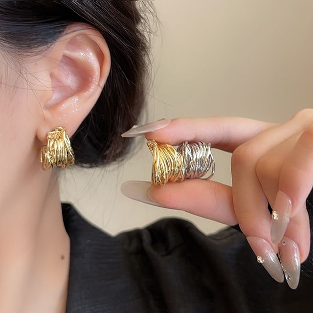 Jael-Layered Half Hoop Earring