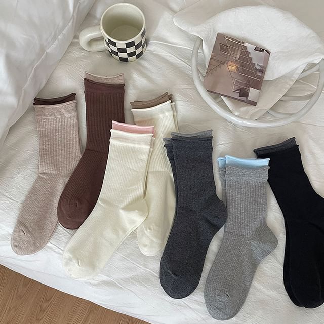 MOGLA-Two-Tone Layered Socks