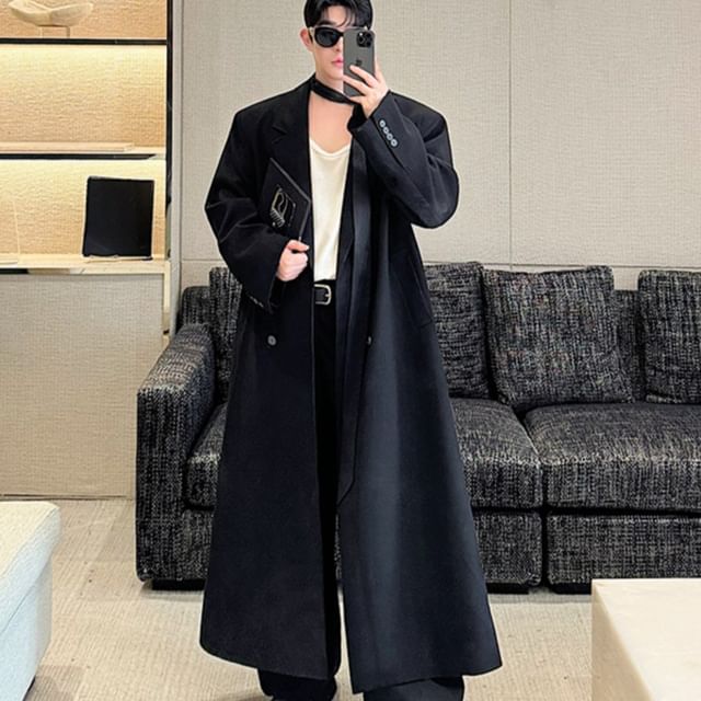 Patow-Plain Double-Breasted Coat