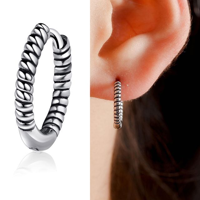 Prushia-Textured Hoop Earring