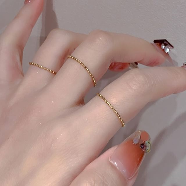 Kiren-Bead Stainless Steel Ring