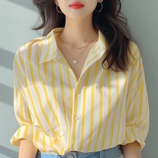 Arroba Short-Sleeve Striped Button-Up Shirt Sale