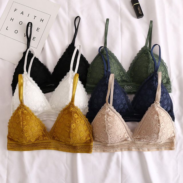 camikiss-Wireless Open-Back Lace Bra