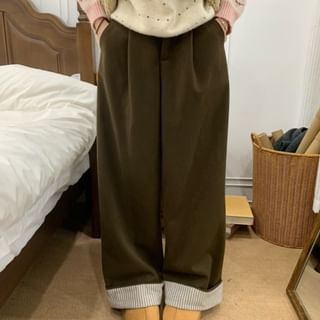 Beem-High Rise Plain Wide Leg Pants