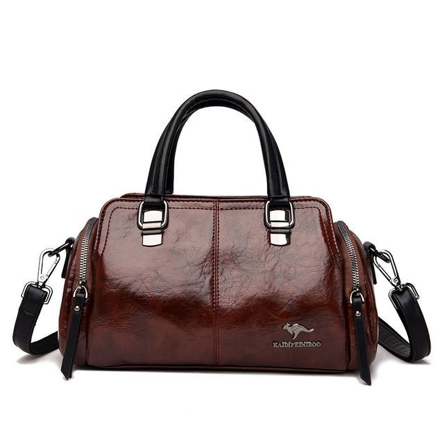 Mayanne - Faux Leather Boston Bag