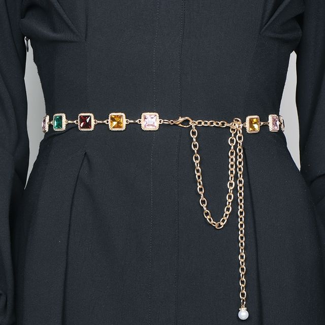Poyol-Rhinestone Waist Chain