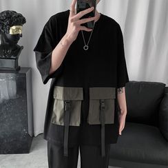 Oakjam - Elbow-Sleeve Pocketed T-Shirt Oakjam - Elbow-Sleeve Pocketed T-Shirt