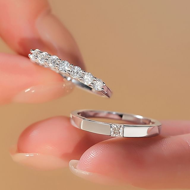 Tinseltown-Couple Matching Rhinestone Open Ring