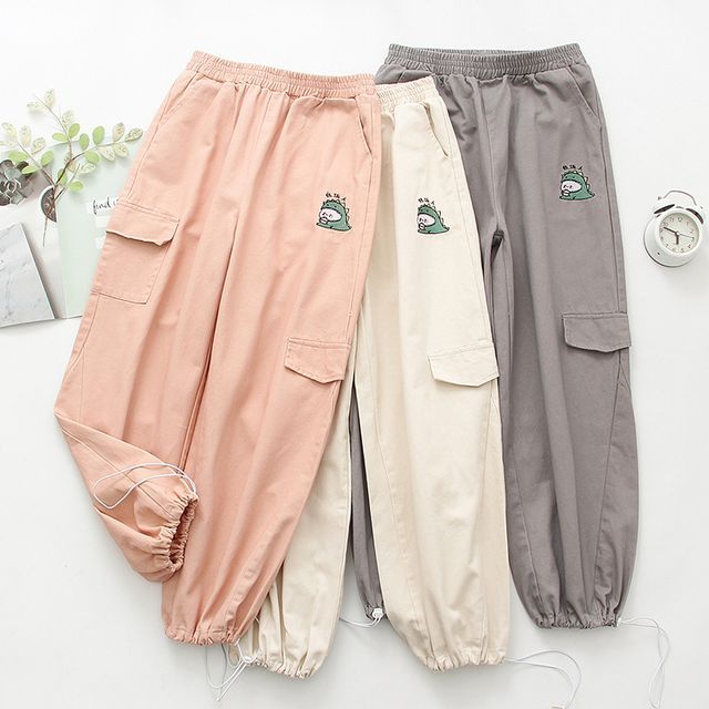 TOJI - Embroidered Cargo Harem Pants | YesStyle