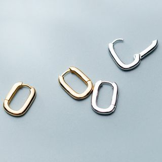 A’ROCH - 925 Sterling Silver Oval Hoop Earrings | YesStyle