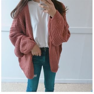 Femme Chunky Cable Knit Oversize Long Cardigan à capuche poches Coatigan 