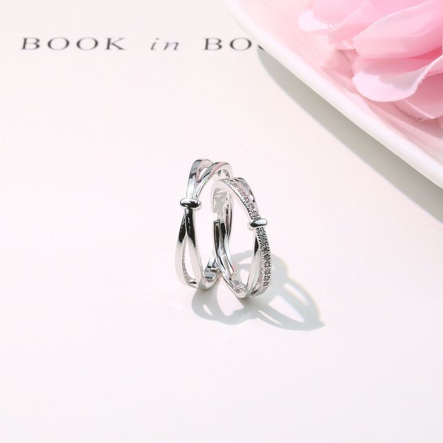 Forainer-Couple Matching Knot Alloy Open Ring various designs