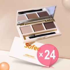 Sofea - 3D Shaping 3-Color Eyebrow Powder - 2 Types (x24) (Bulk Box)