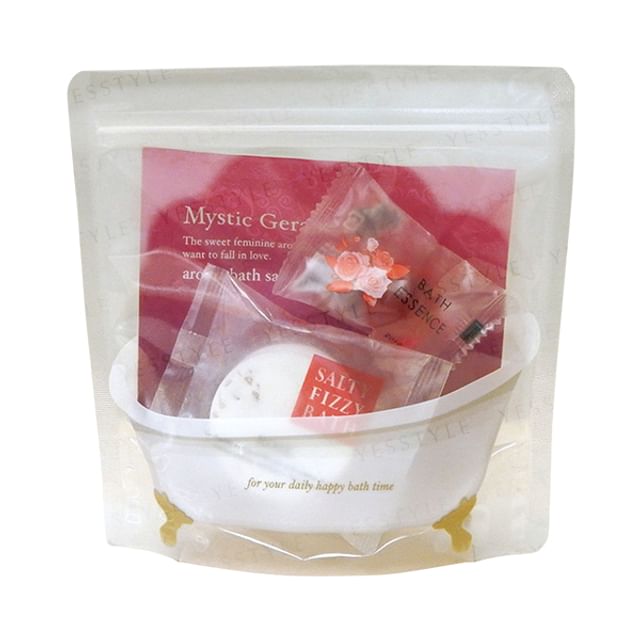 G-P-CREATE-Aroma De Bath Time Set Bath Essence Rose 8g Bath Tablet Rose 40g Bath Salt Mystic Geranium 40g-3 件