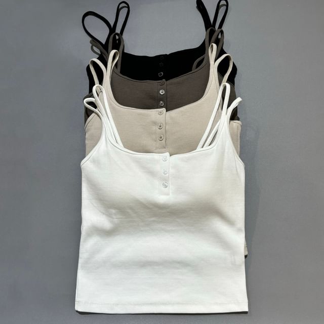 camikiss-Henley Plain Camisole Top