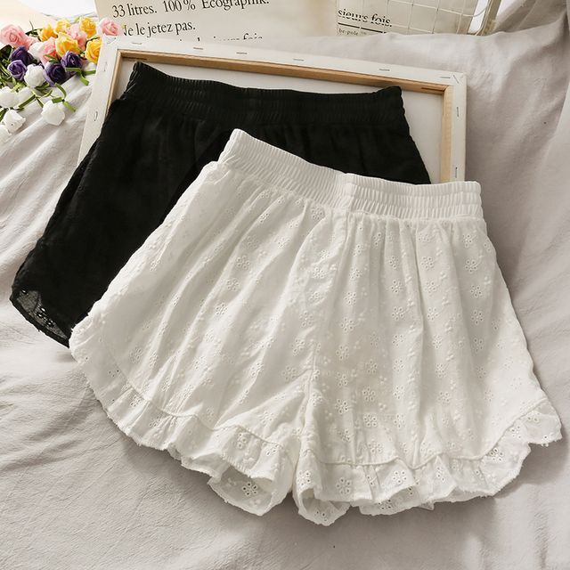 Lemongrass-Eyelet Ruffled Boyshorts