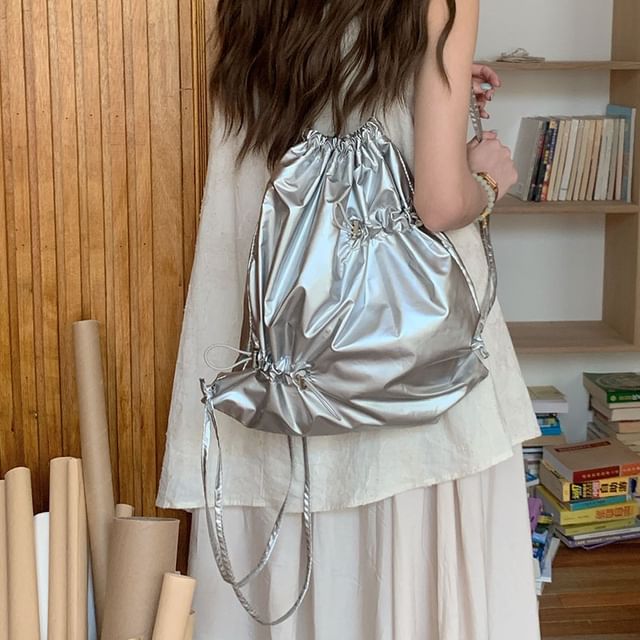 Indenis-Nylon Metallic Backpack